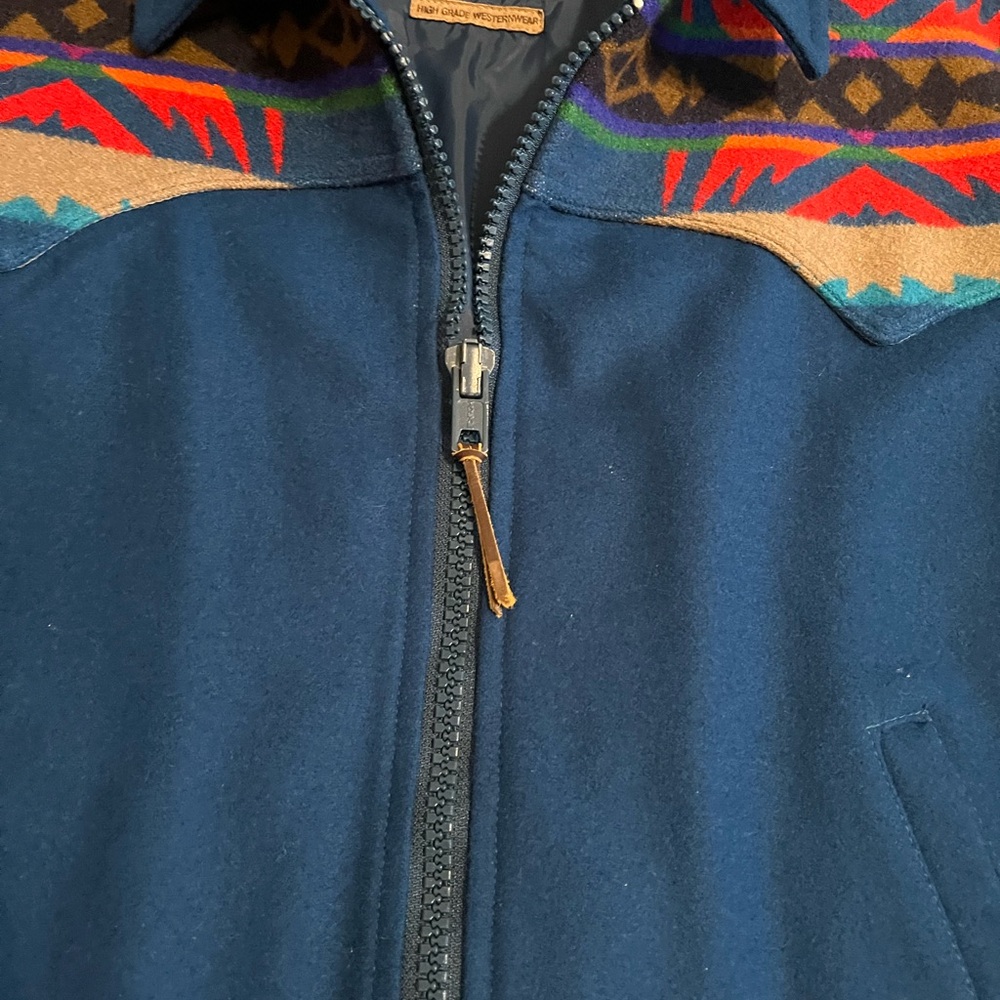 Pendleton Blue Jacket With Multicolor Pattern - image 3